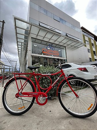 BICICLETA ARO (26) MASCULINA BARRA CIRCULAR COR VERMELHA S/MARCHA FREIO CONTRA PEDAL MARCA MONARK