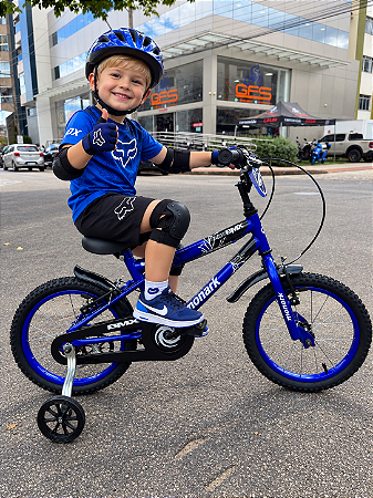BICICLETA ARO (16) MASCULINA COR AZUL/PRETO S/MARCHA FREIO V-BRAKE MARCA MONARK BMX