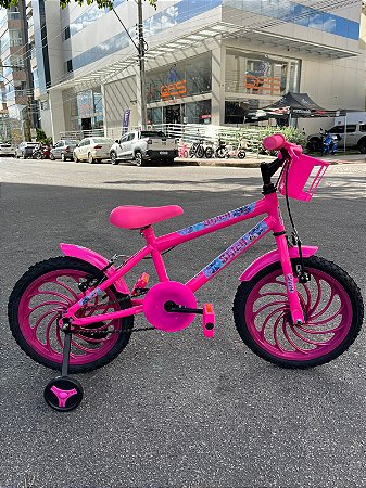 BICICLETA ARO (20) FEMININA COR ROSA PINK S/MARCHA FREIO V-BRAKE COM CESTA MARCA VELOOH