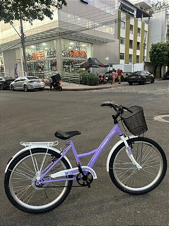 BICICLETA ARO (24) FEMININA COR LILAS S/ MARCHA ATHOR BLISS
