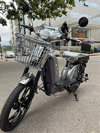 BICICLETA ELÉTRICA E-BIKE 800W PANTANEIRA COR CINZA