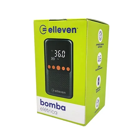 BOMBA DE AR ELÉTRICA ELLEVEN 150 PSI POWERBANCK RECARREGÁVEL USB BIVOLT