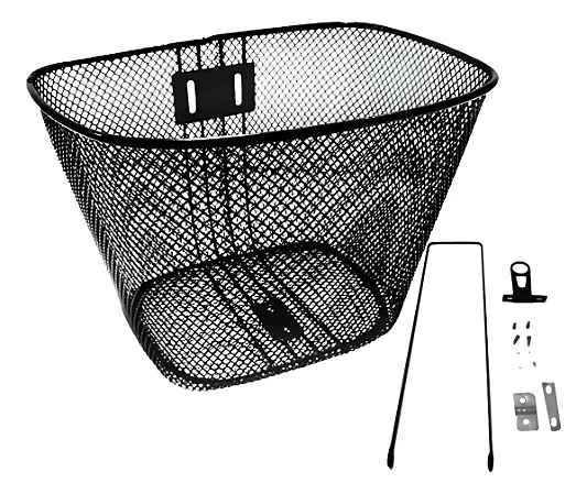 CESTA ARAME PARA ARO 24 AÇO PRETA COM SUPORTE E COM HASTE
