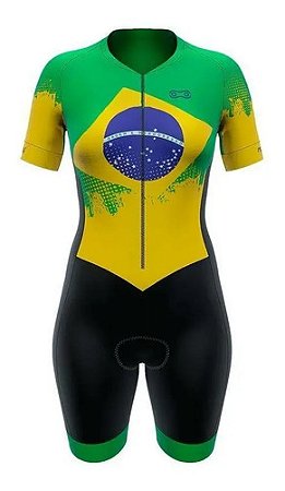 MACAQUINHO CICLISMO FEMININO MARCIO MAY SPORT BANDEIRA BRASIL TAMANHO P