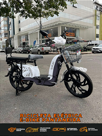 BICICLETA ELÉTRICA E-BIKE 800W PANTANEIRA COR BRANCO