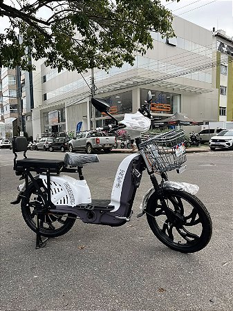 BICICLETA ELÉTRICA E-BIKE 800W PANTANEIRA COR BRANCO
