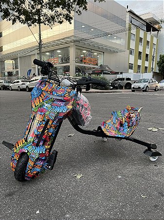 TRICICLO ELÉTRICO DRIFT CRAZY ARTE GRAFITE