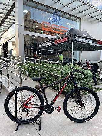 BICICLETA MTB ARO (29) VELOOH START 21 VELOCIDADES FREIO A DISCO MECÂNICO TAMANHO 19 (G) COR PRETO/VERMELHO
