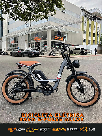 BICICLETA ELÉTRICA RAVA E-PULSE ALLOY 48V BATERIA LITIO 15.6AH