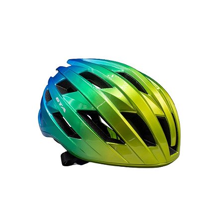 CAPACETE CICLISMO ADULTO GTA INMOLD ROAD VERDE/AMARELO TAMANHO G (58-51)