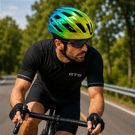 CAPACETE CICLISMO ADULTO GTA INMOLD ROAD VERDE/AMARELO TAMANHO G (58-51)