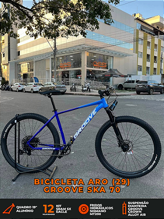 BICICLETA MTB ARO (29) GROOVE SKA 70 12 VELOVIDADES (1X12) FREIO DISC HIDRAULICO TAMANHO 19 (G) COR AZUL