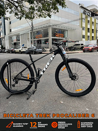 BICICLETA MTB ARO (29) TREK PROCALIBER 6 SHIMANO DEORE 12V FREIO DISC HIDRÁULICO TAMANHO 17/19 (M-G) COR PRETA
