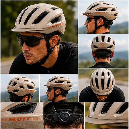 CAPACETE CICLISMO ADULTO SCOTT SIERRA COM MIPS BEGE/LARANJA TAMANHO M (55-59)