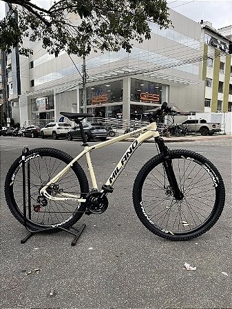 BICICLETA MTB ARO (29) MILANO URBAN 1.0 KIT 21 VELOCIDADES (3X7) FREIO A DISCO MECÂNICO TAMANHO 19 (G) COR BEGE