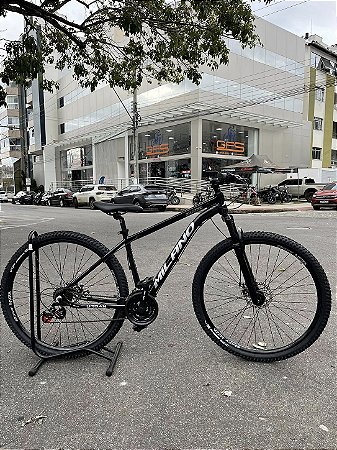 BICICLETA MTB ARO (29) MILANO URBAN 1.0 KIT 21 VELOCIDADES (3X7) FREIO A DISCO MECÂNICO TAMANHO 17 (M) COR PRETO