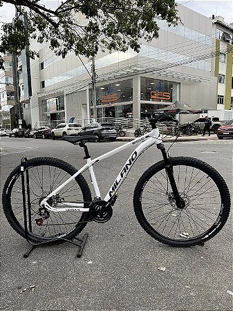 BICICLETA MTB ARO (29) MILANO URBAN 1.0 KIT 21 VELOCIDADES (3X7) FREIO A DISCO MECÂNICO TAMANHO 17 (M) COR BRANCA