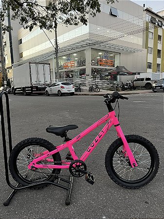 BICICLETA ARO (16) MTB FEMININA COLLI AIRON SEM MARCHA FREIO A DISCO MECÂNICO COR ROSA NEON