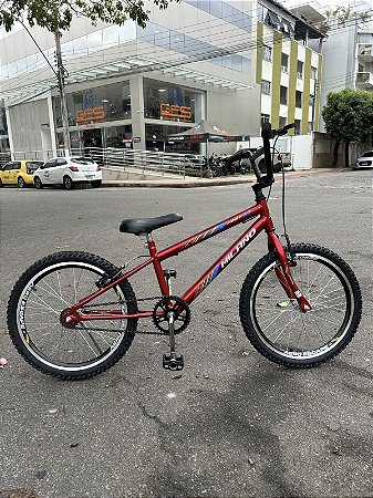 BICICLETA ARO (20) MASCULINA COR VERMELHA S/ MARCHA MARCA MILANO FAST