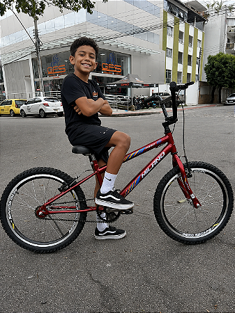 BICICLETA ARO (20) MASCULINA COR VERMELHA S/ MARCHA MARCA MILANO FAST