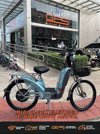 BICICLETA ELETRICA E-VIBE 800W VERDE CLARO ASTUR
