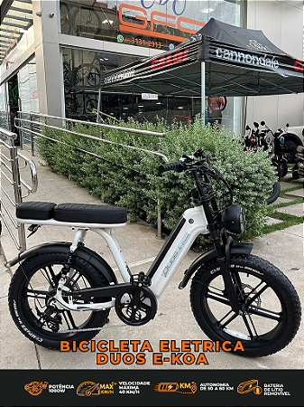 BICICLETA ELETRICA DUOS E-KOA 1000W BATERIA 48V 15AH LITIO FAT BIKE BRANCA