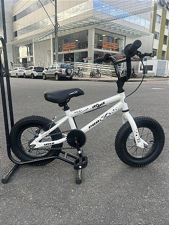 BICICLETA ARO (12) FEMININA/MASCULINA COR BRANCO SEM MARCHA FREIO V-BRAK PRO-X SERIE 12