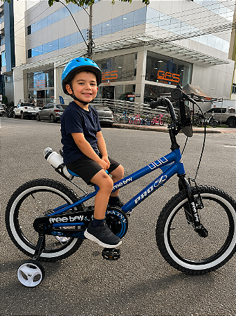BICICLETA ARO (16) MASCULINA AZUL SEM MARCHA FREIO V-BRAK PRO-X FREE BOY