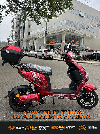 SCOOTER ELÉTRICA  KLOSH ESTILO MOTONETA 1000W AUTOPROPELIDO VERMELHO