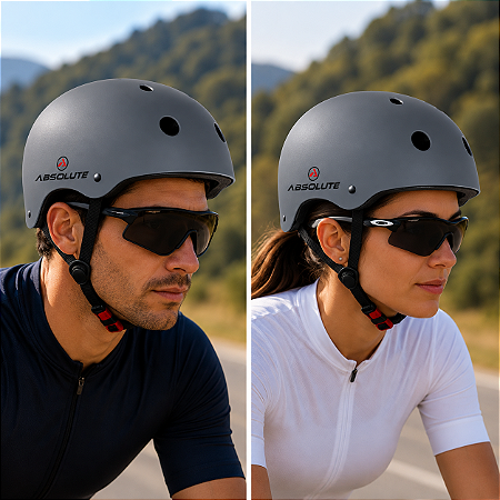 CAPACETE ADULTO CINZA ABSOLUTE COQUINHO S/LED TAMANHO G (57-62)