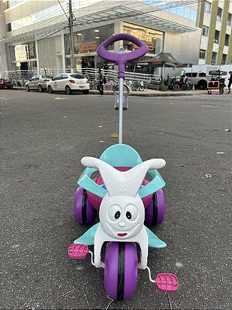 TRICICLO BANDEIRANTE EUROPA PASSEIO & PEDAL (ROSA) - Produto Novo de Exposição – Sem Caixa