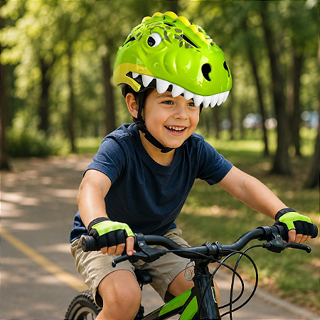 CAPACETE INFANTIL GTA INMOLD REX VERDE TAMANHO P (52-56)