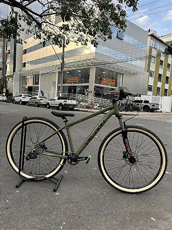 BICICLETA MTB ARO (29) VELOOH START 7 VELOCIDADES (1X8) FREIO A DISCO HIDRÁULICO TAMANHO 17 (M) COR VERDE MILITAR