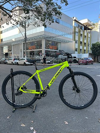 BICICLETA MTB ARO (29) VELOOH START 8VELOCIDADES (1x8) FREIO A DISCO HIDRÁULICO TAMANHO 19 (G) COR AMARELO NEON