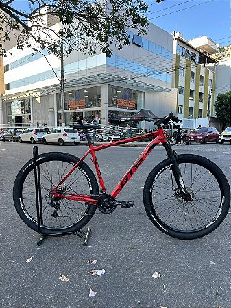BICICLETA MTB ARO (29) GTS RDX KIT 21 VELOCIDADES (3X7)FREIO DISCO MECÂNICO TAMANHO (21) COR VERMELHO/PRETO (USADA)