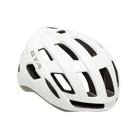 CAPACETE CICLISMO GTA INMOLD ROAD RIDER BRANCO COM SINALIZADOR TAMANHO P (54-58)