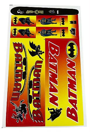 CARTELA DE ADESIVO PARA QUADRO DE BICICLETA INFANTIL BATMAN
