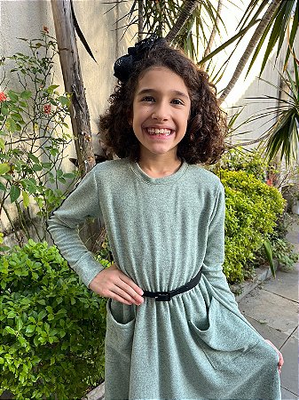 Vestido Manga Longa Verde