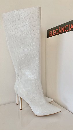 Bota croco branca