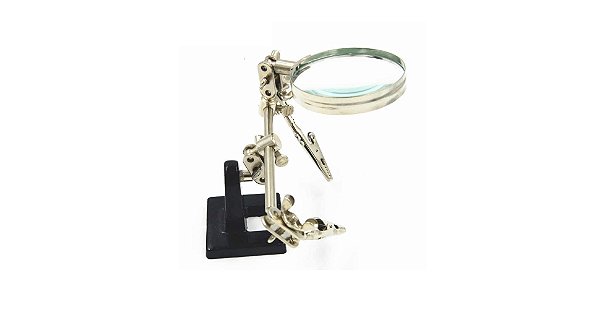 Lupa Com Garras E Suporte Ferro Solda Articulável
