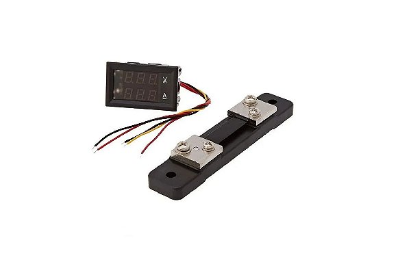 Voltímetro e Amperímetro Digital Led Dc 0 a100v 50A