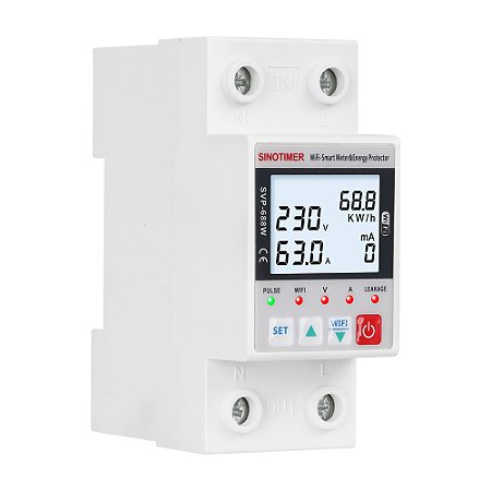 Medidor Energia Consumo Remoto Wifi SVP-688W-L App Tuya NFe