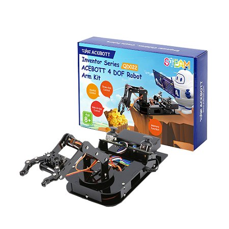 Kit Educacional Diy Braço Robótico 4 DOF App Wifi NFe