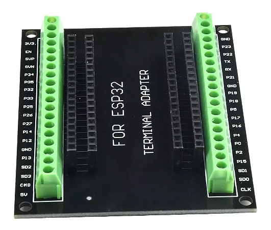 Placa Adaptador Expansão Com Terminal Borne Esp32 38 Pinos