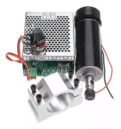 Kit Spindle Motor 500W C Suporte Pinça Fonte CNC Router NFe