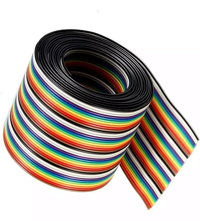 Cabo Flat Colorido 40 Vias 28awg 1,27mm Dupont Jumper NFe