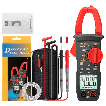 Alicate Amperímetro Digital Profissional ST182 Temp NFe
