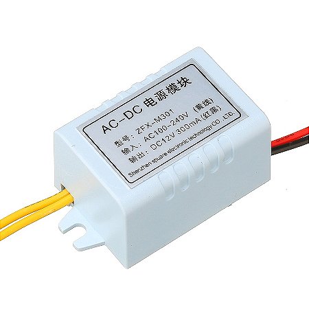 Mini Fonte de Alimentação 12V 300mA ZFX-M301 Automação NFe