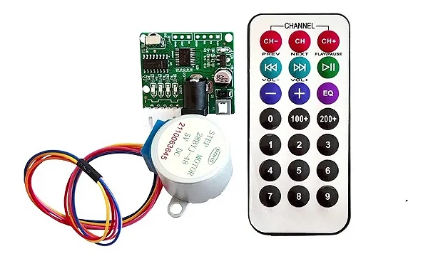 Motor De Passo 28byj-48 + Driver Uln2003 Com Controle Remoto