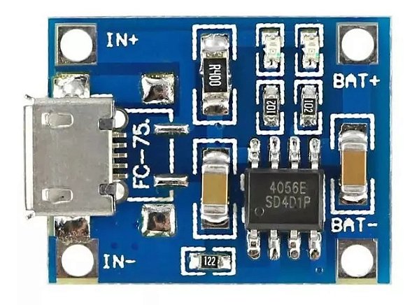 Módulo Carregador Bateria Micro USB TP4056